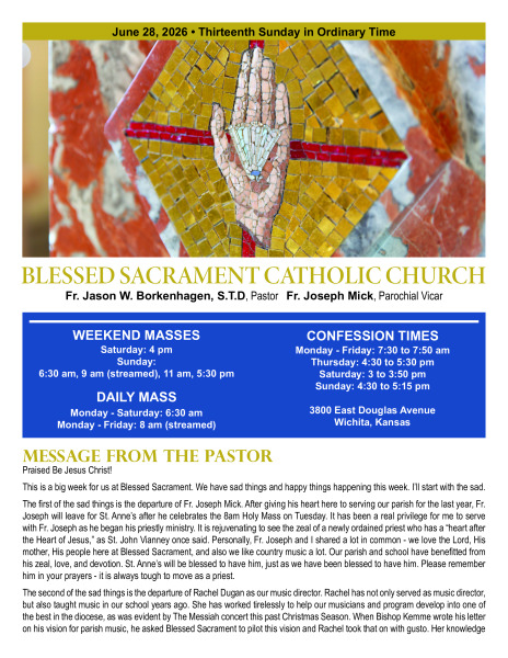 Sunday, June 28, 2026 Bulletin