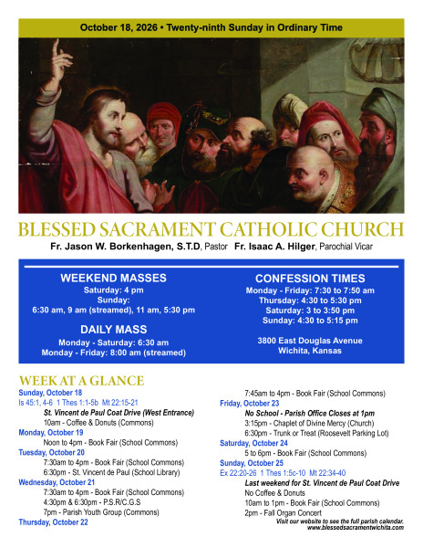 Sunday, October 18, 2026 Bulletin