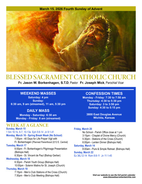 Sunday, March 15, 2026 Bulletin
