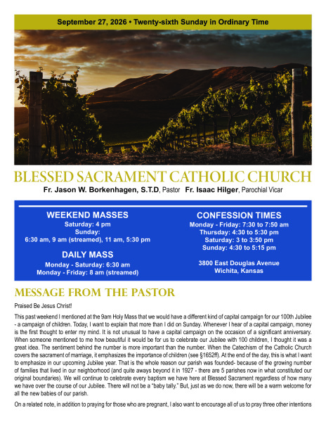 September 27, 2026 Bulletin