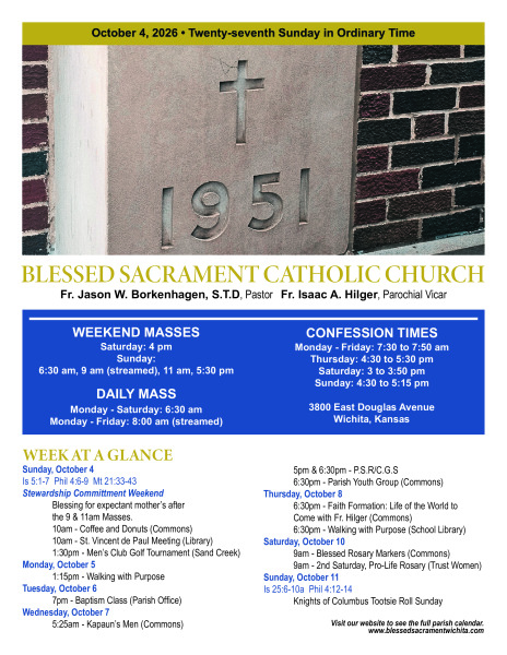 Sunday, October 4, 2026 Bulletin