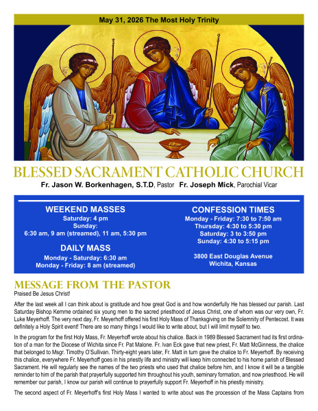 Sunday, May 31, 2026 Bulletin