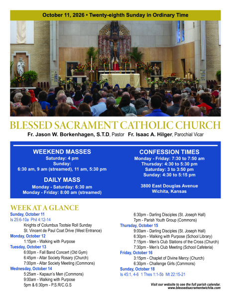 Sunday, October 11, 2026 Bulletin